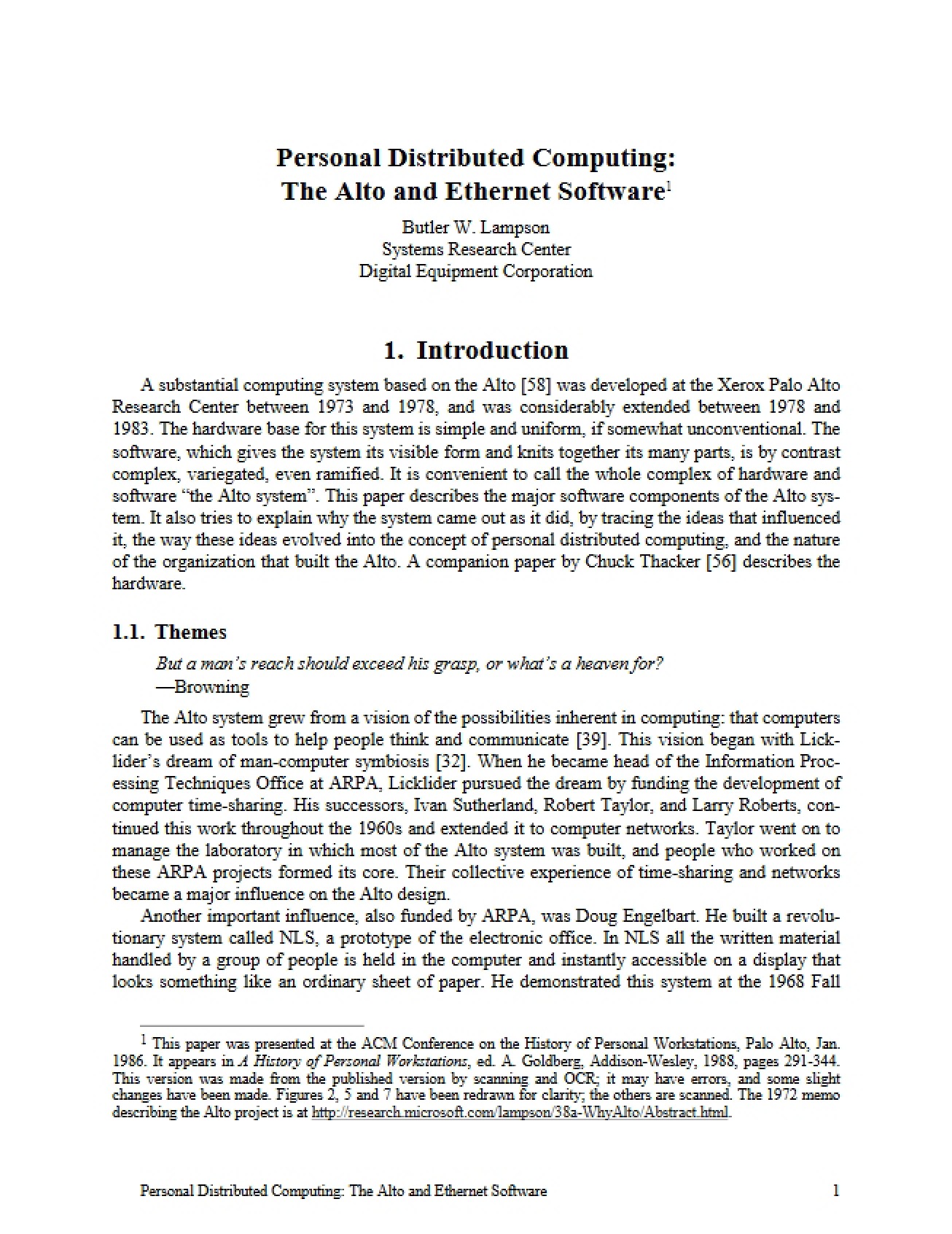 Ethernet Software and The Alto