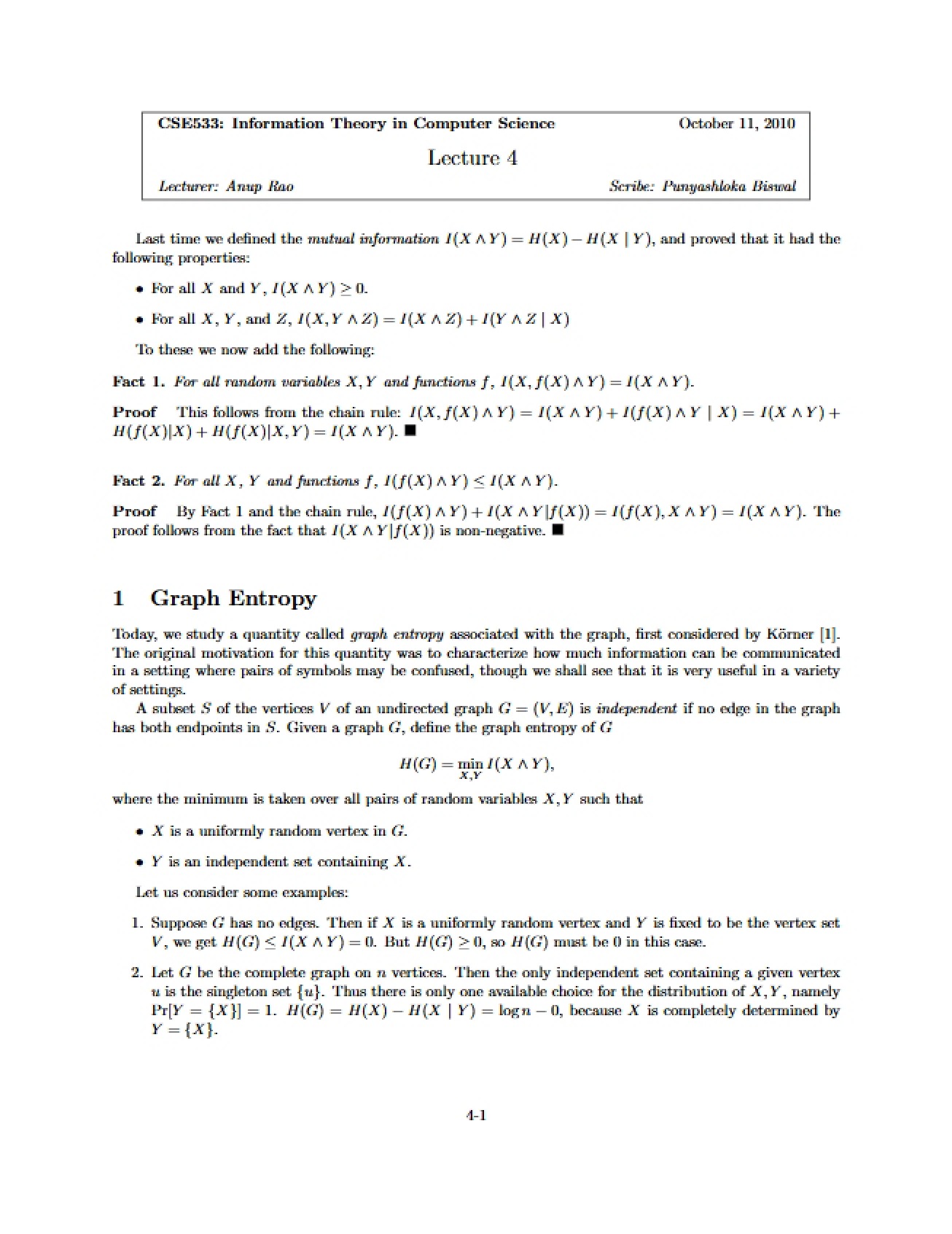 Academic Lecture Notes
