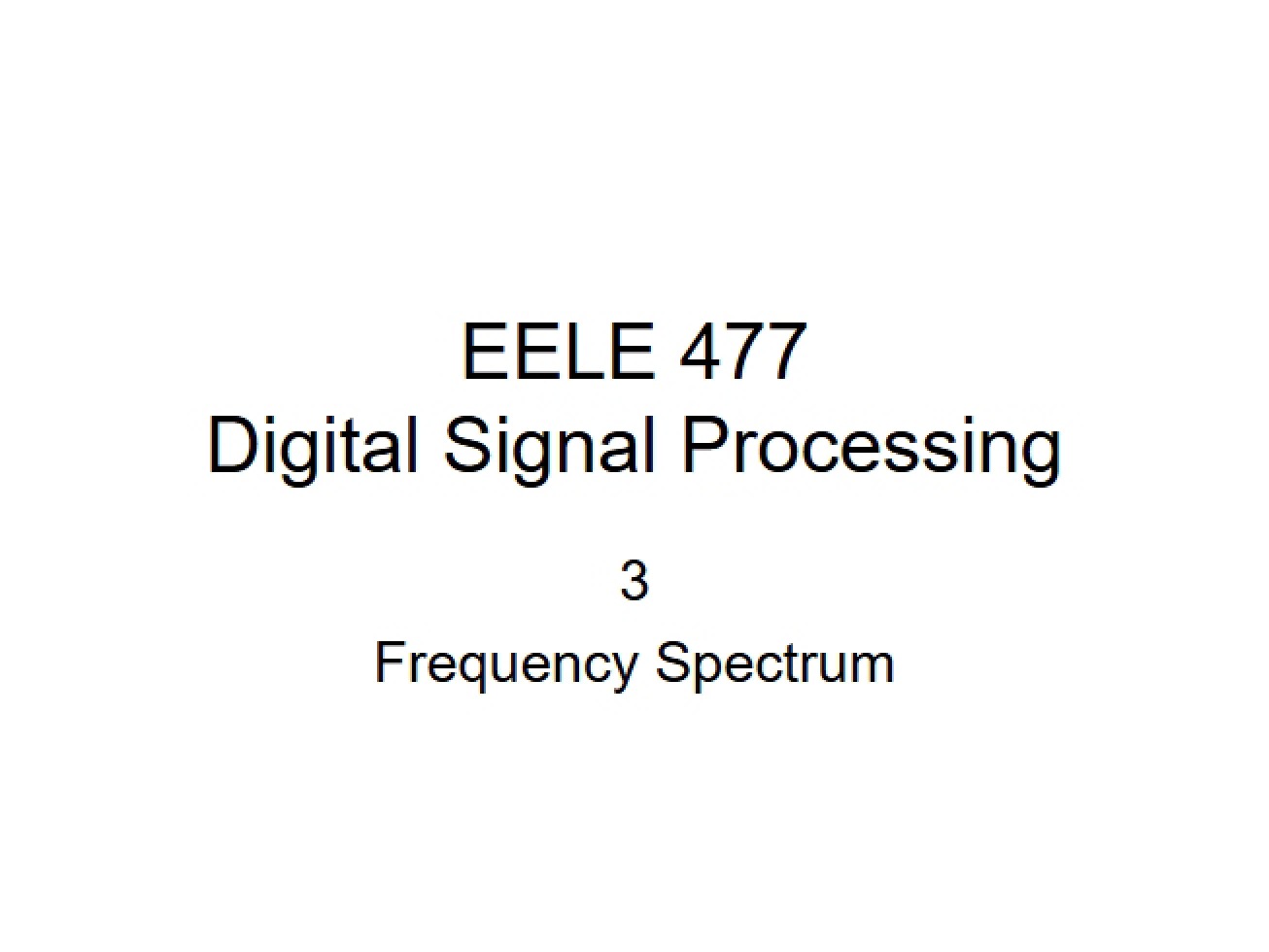 Spectrum of Frequency