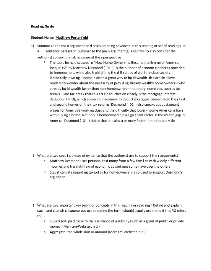 SOCY330 - Desmond Reading Guide
