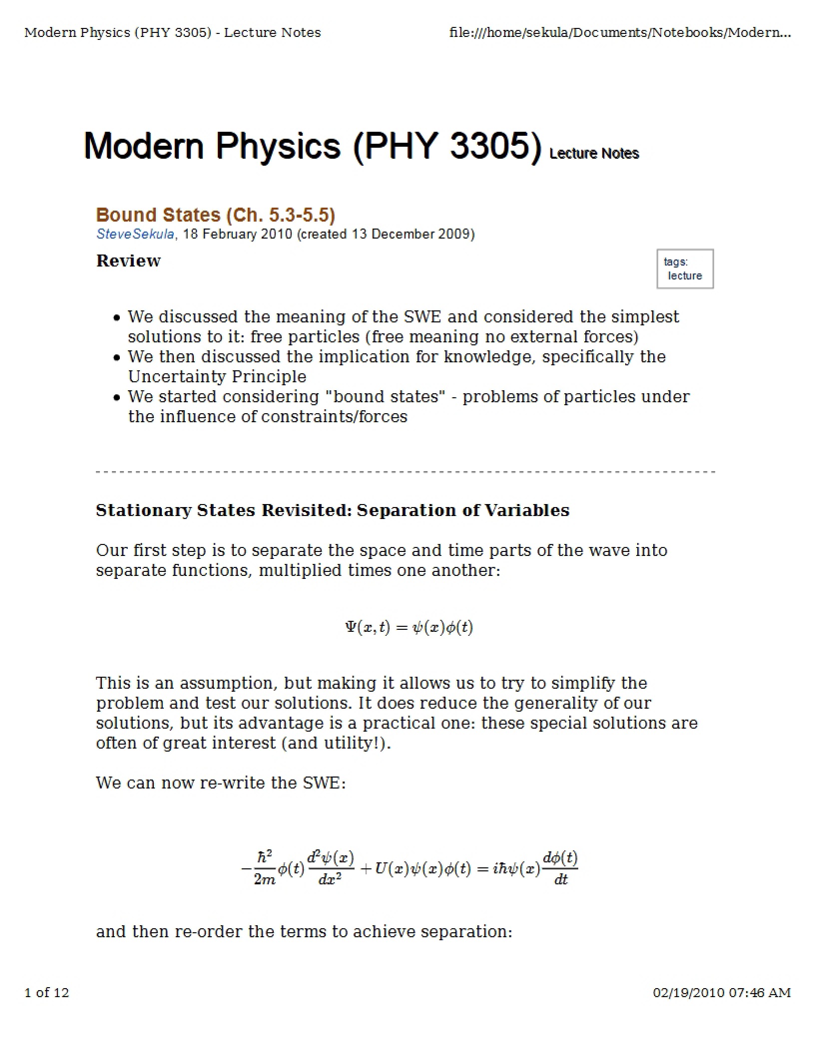 Overview of Modern Physics