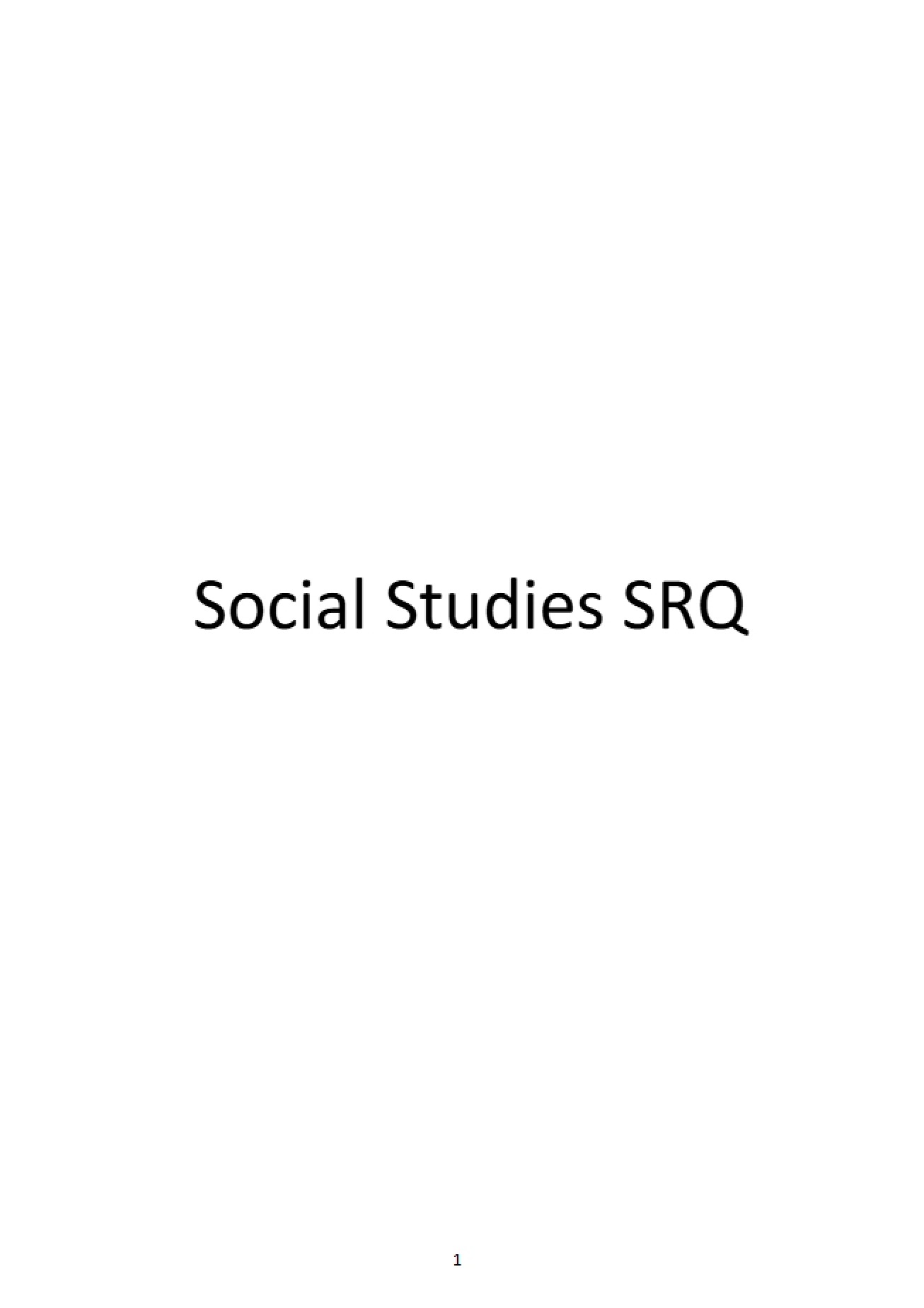 Essays for Social Studies SRQ
