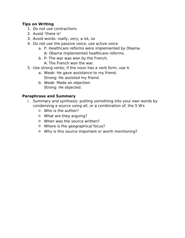 Writing Tips - Avoiding Passive Voice and Contractions