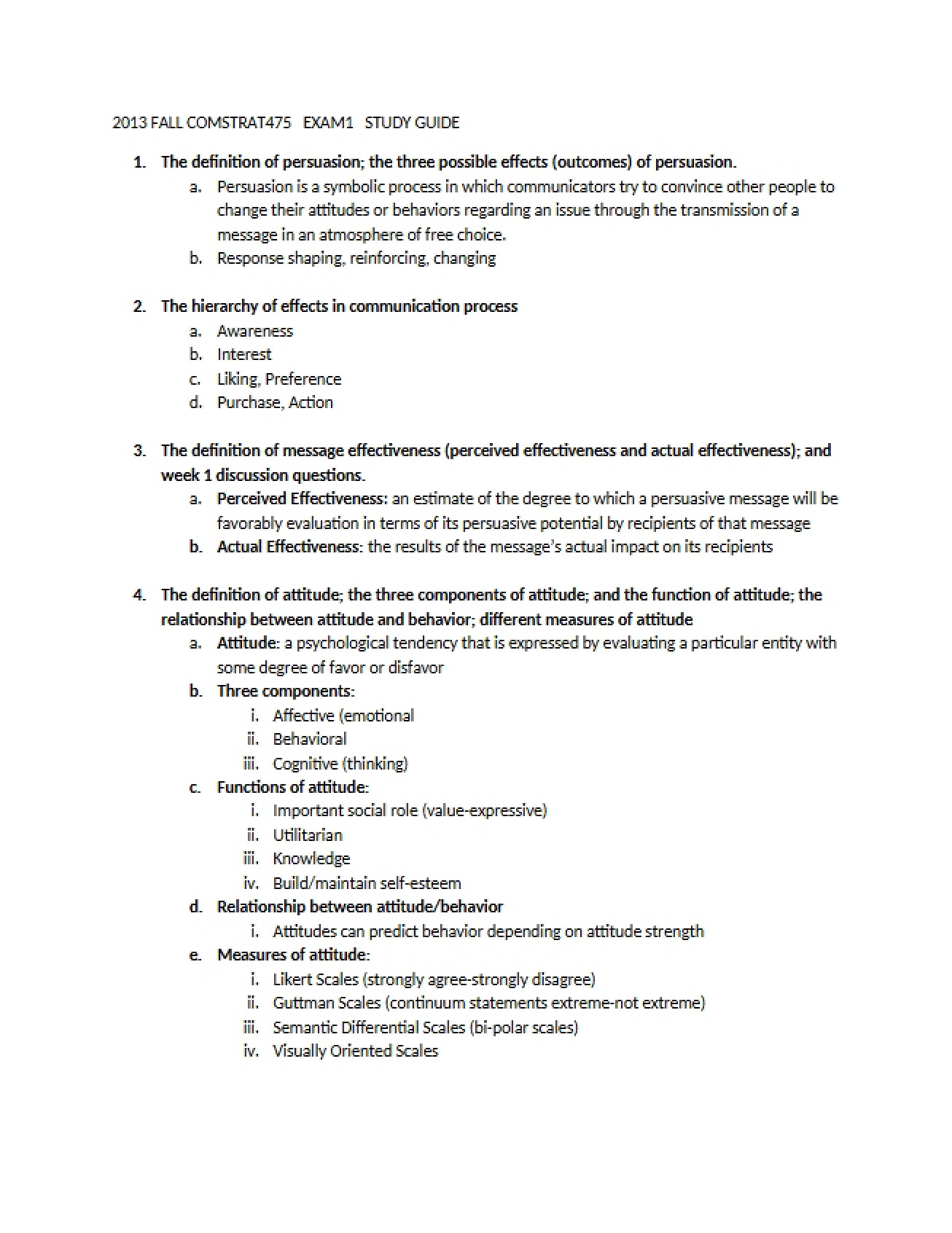 First Exam Study Guide