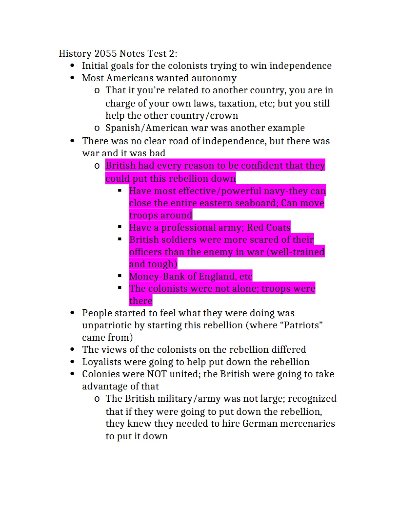 Test 2 Notes