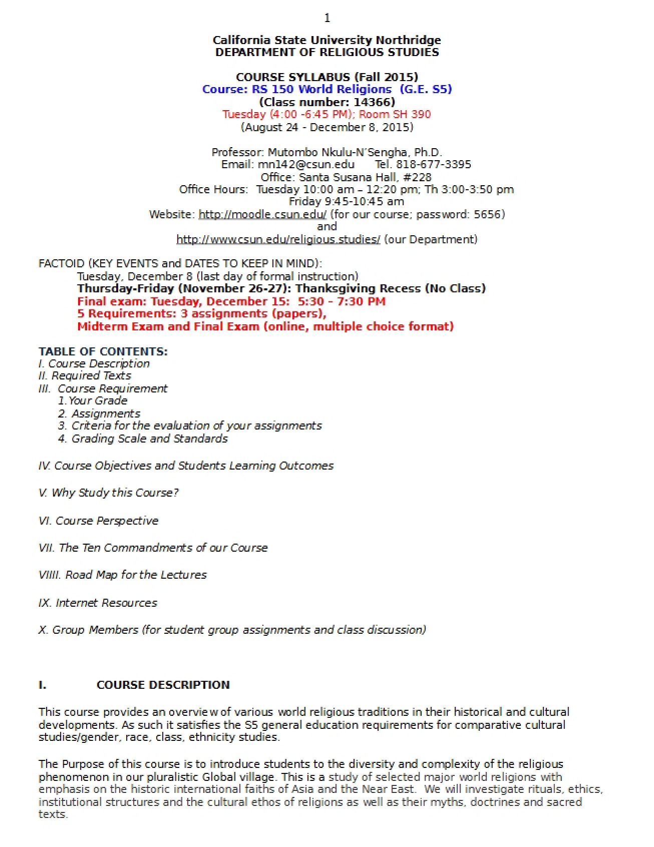 Fall 2015 World Religions Syllabus