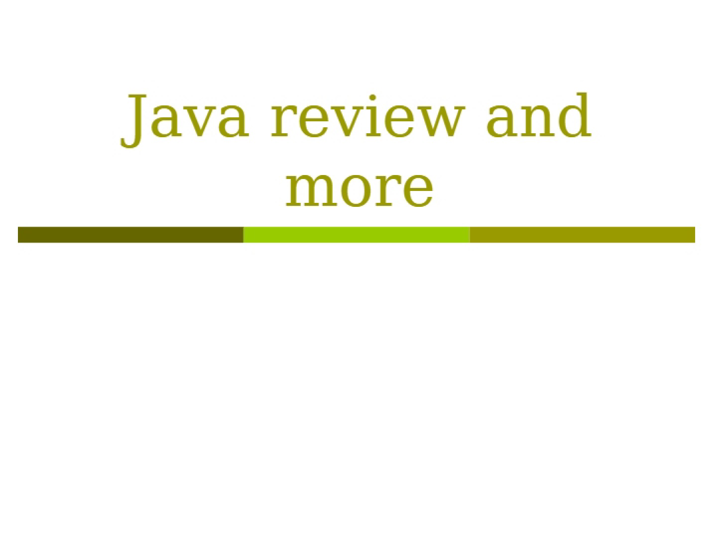 Review of Java
