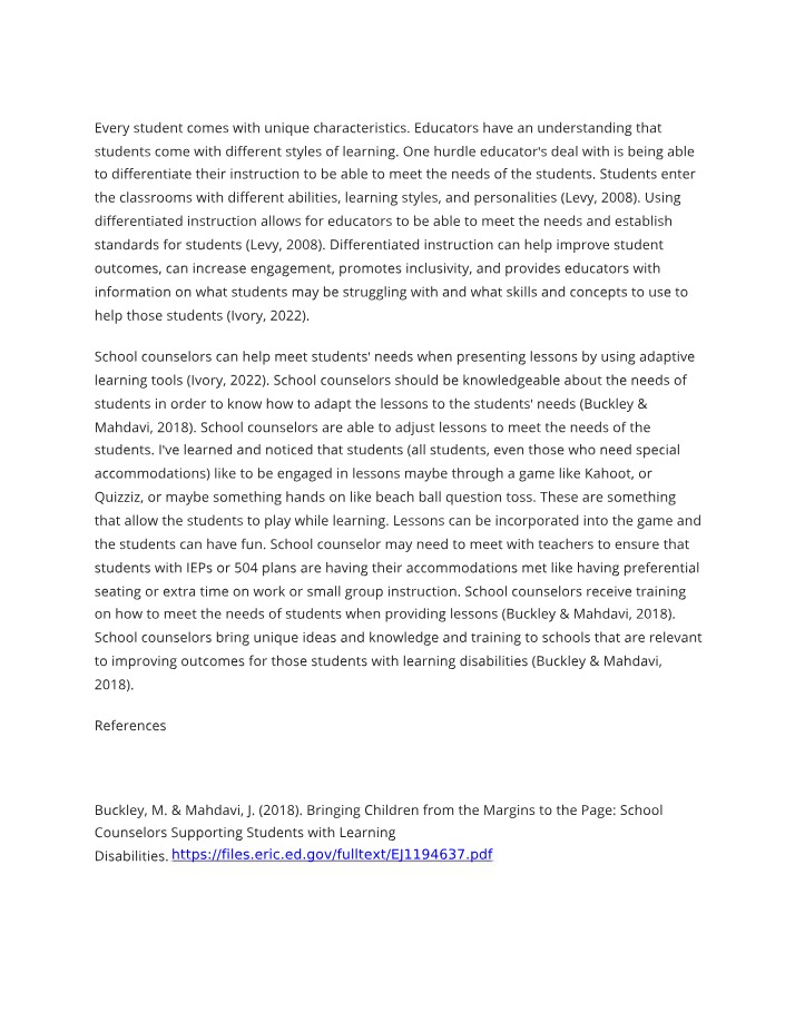 Meeting Student Needs - The Importance of Differentiated Instruction