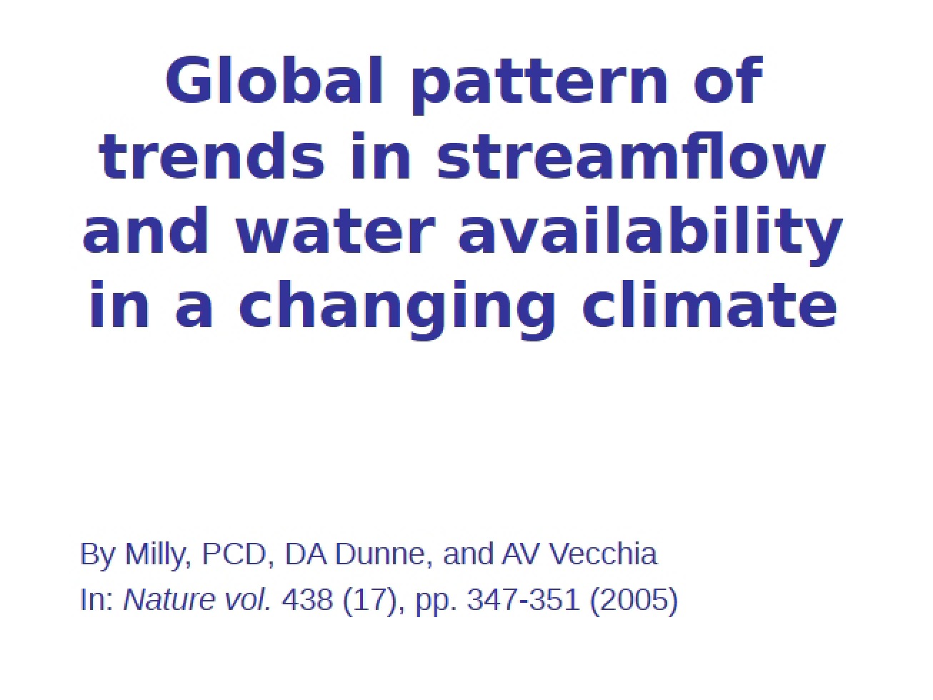 Presentation on Hydrology