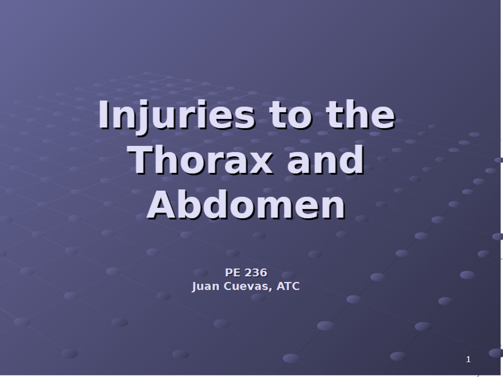 Abdomen and Thorax Injuries