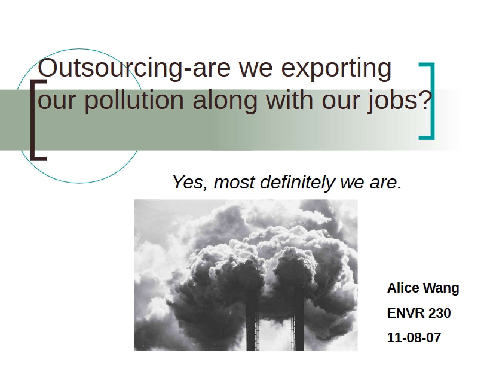 Exporting Pollution and Jobs via Outsourcing
