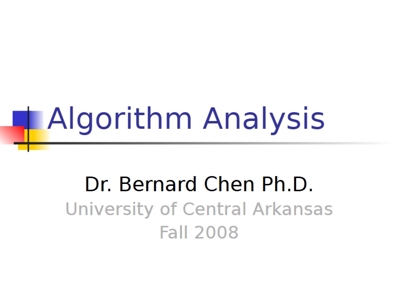 Analysis of Algorithms