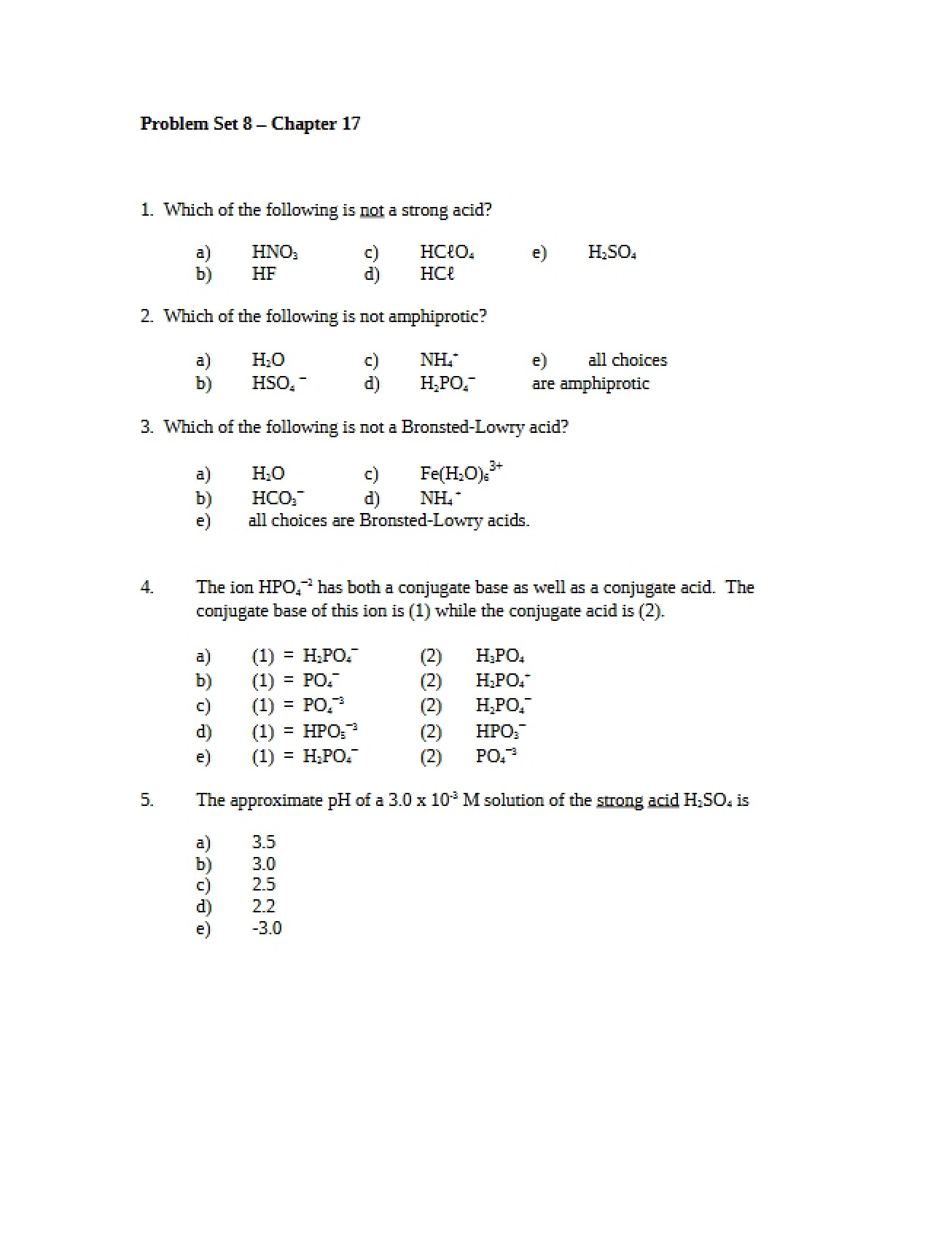 Chapter 17 Problem Set 8