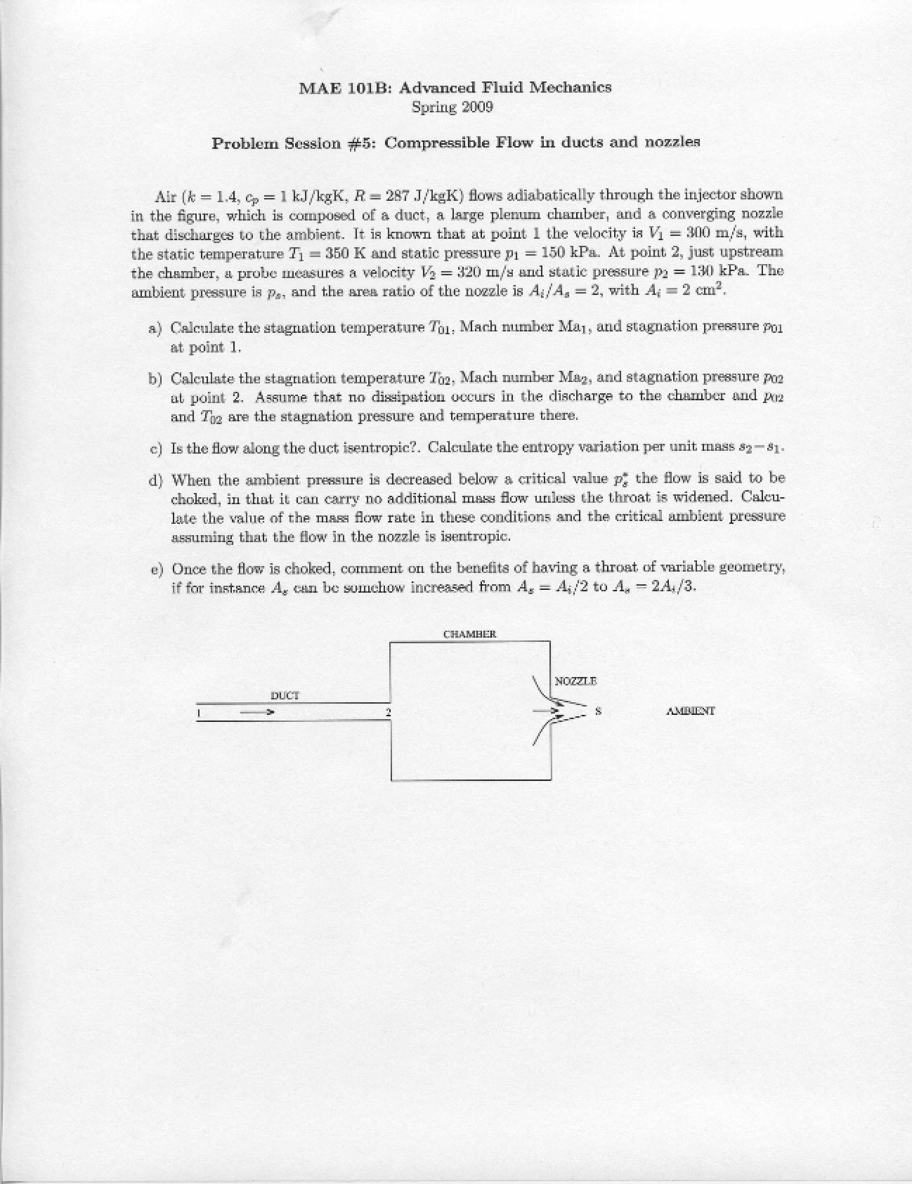 Advanced Fluid Mechanics Problem Session 5