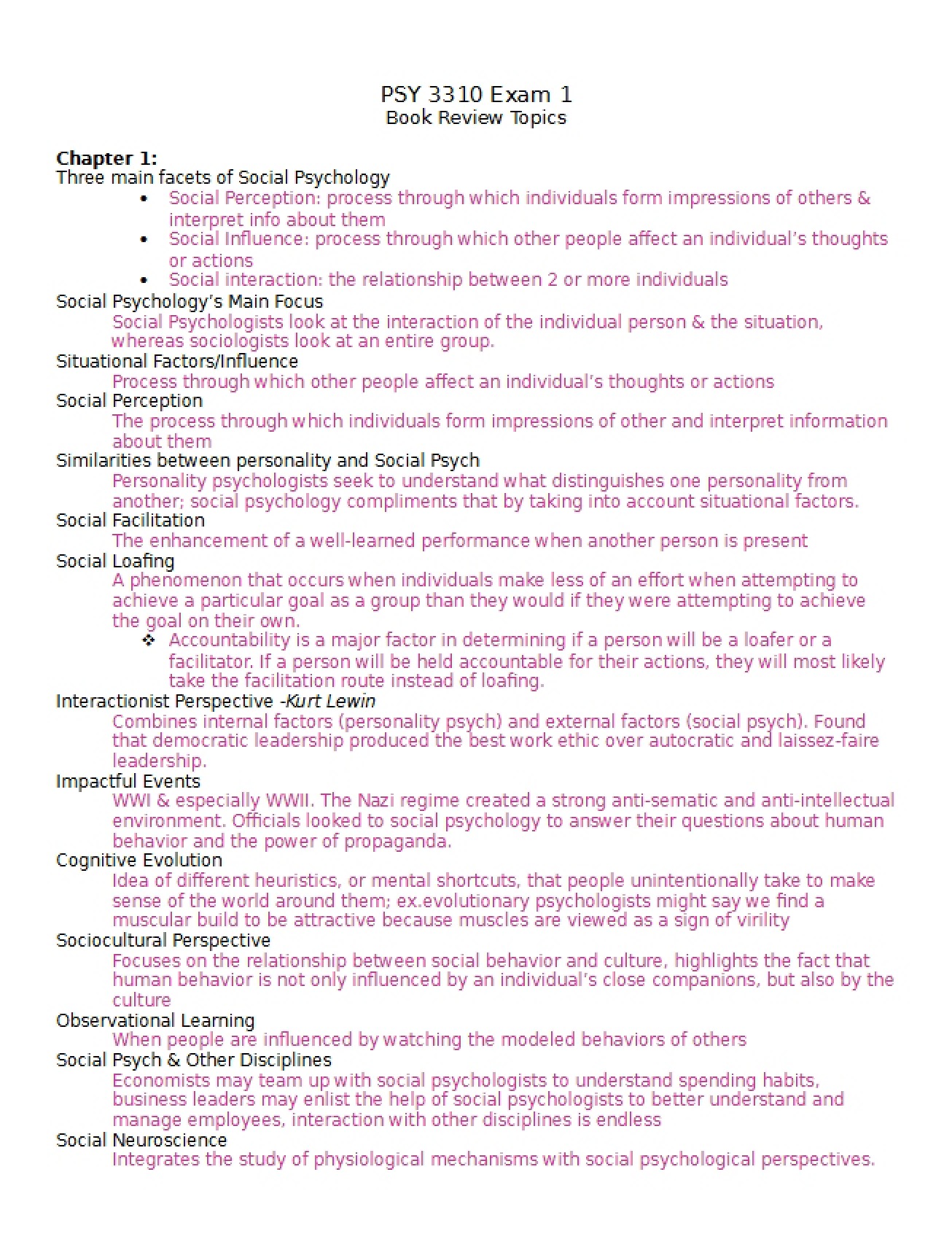 Book Review for First Exam