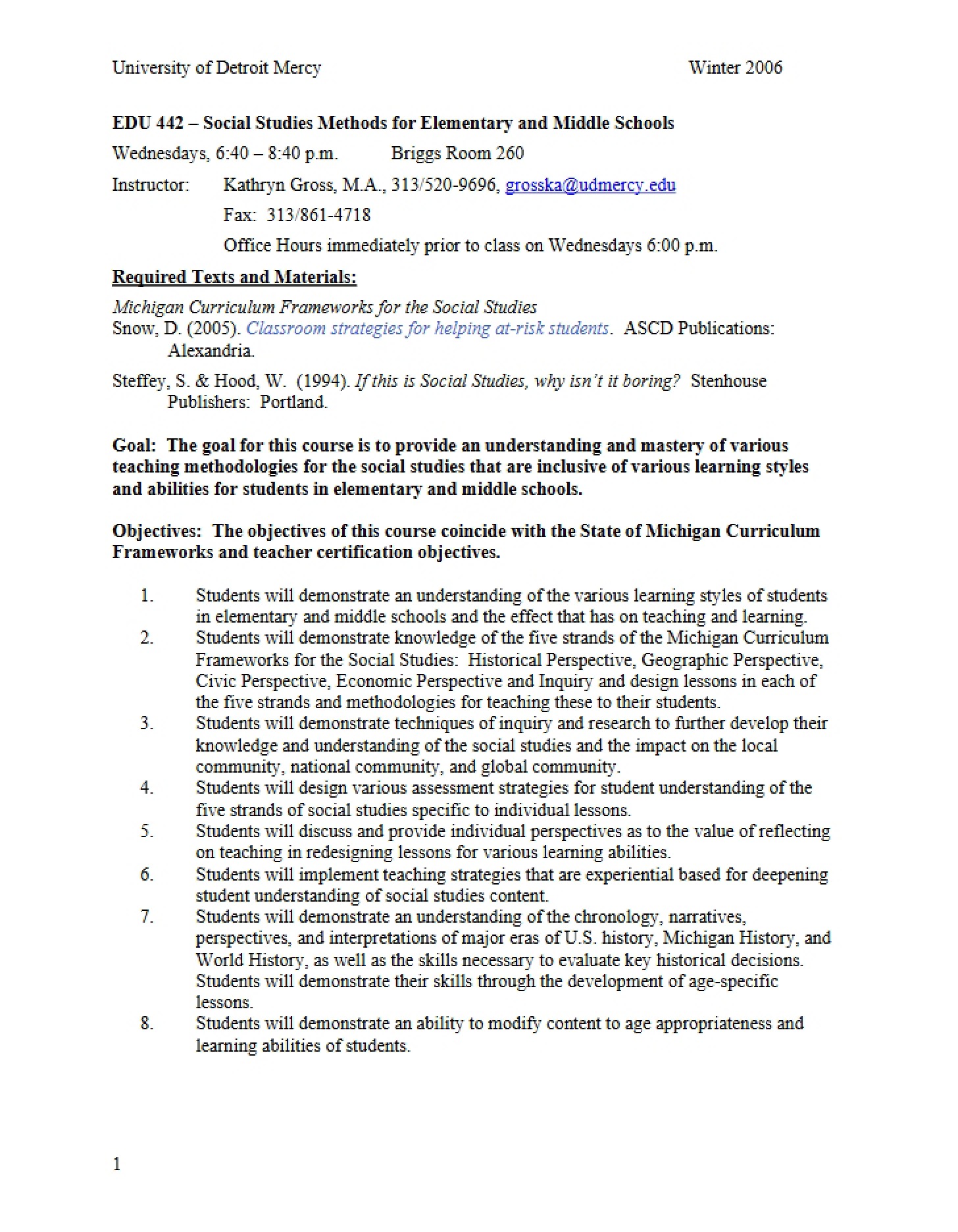 Course Syllabus Document