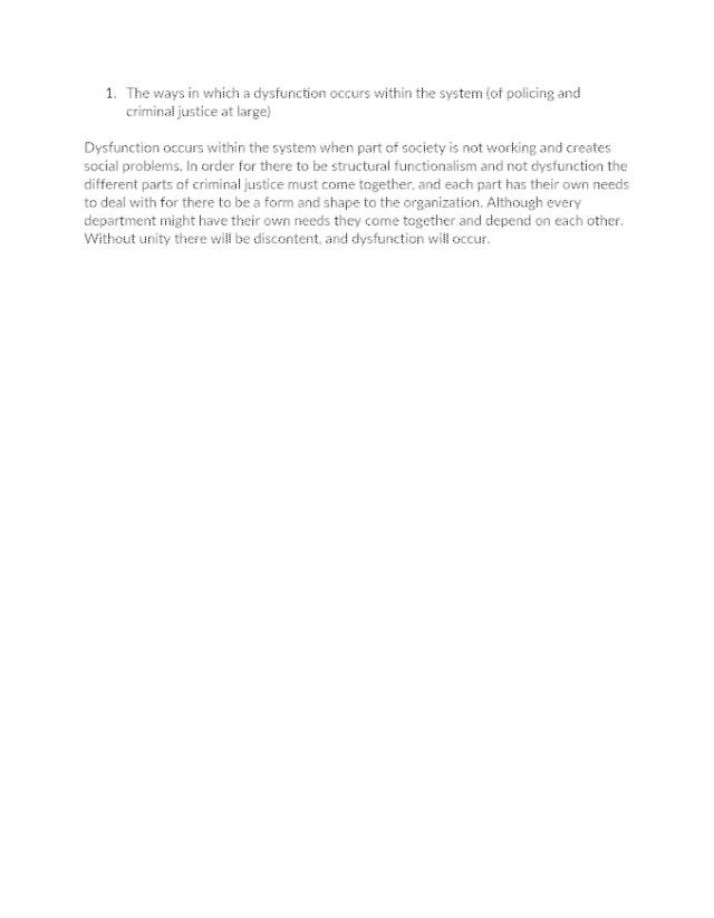 System Dysfunction in Policing and Criminal Justice