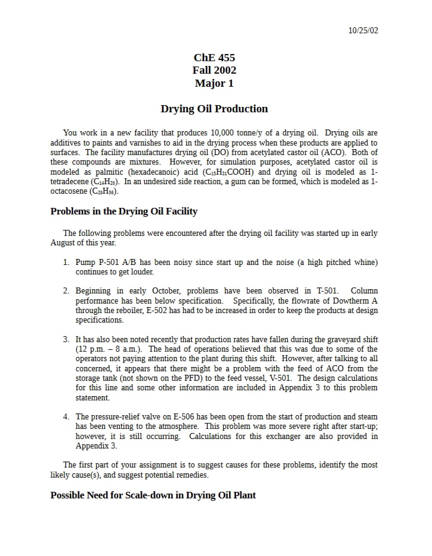 Production Methods for Drying Oils