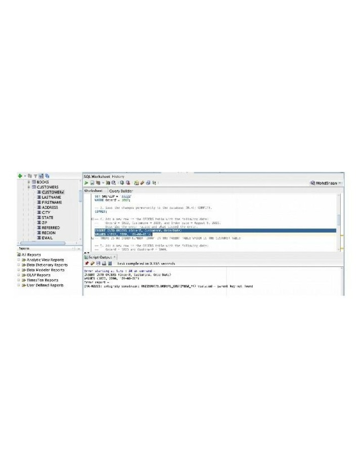 Worksheet on SQL History