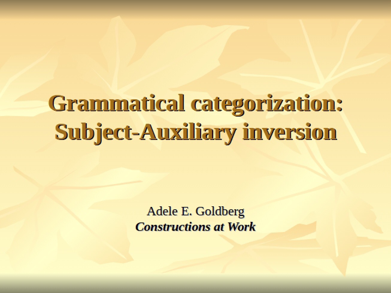 Subject-Auxiliary Inversion
