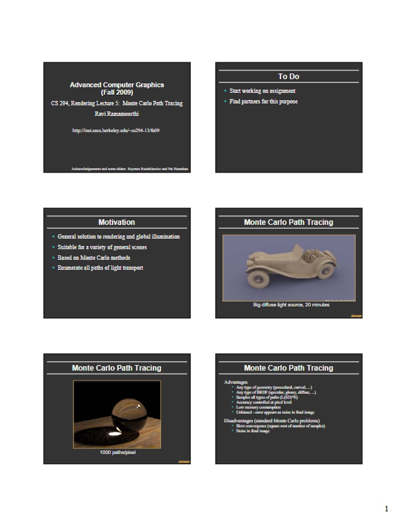 Lecture Notes from CS 294