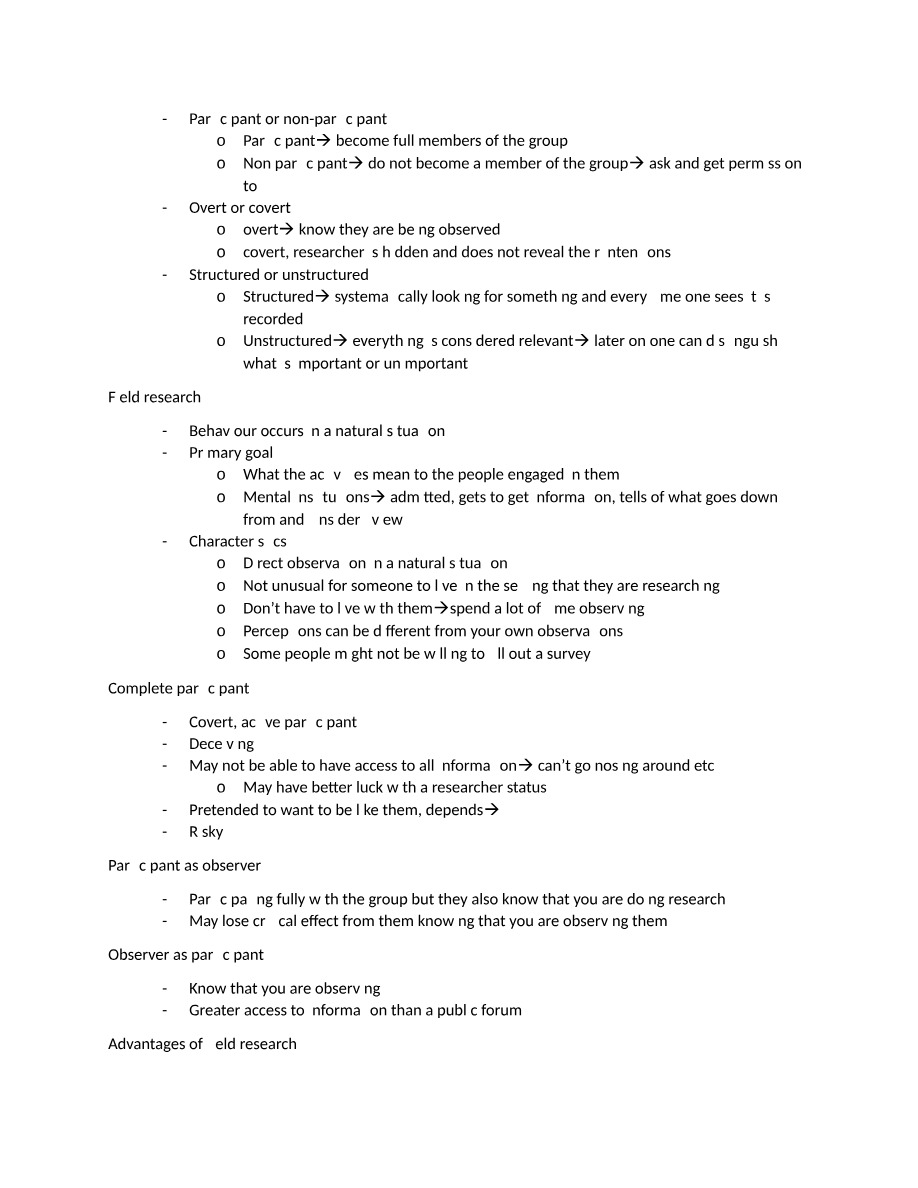 Notes on Research Methods