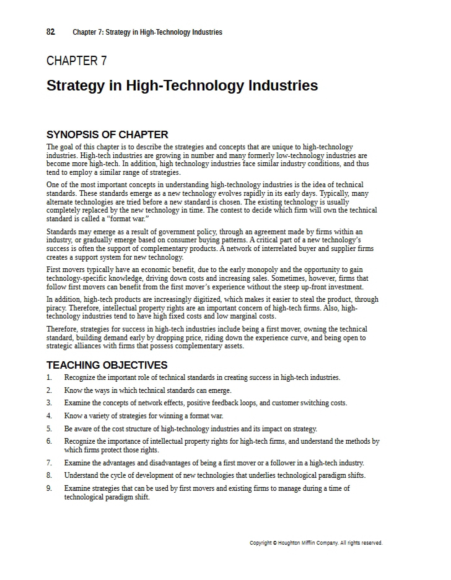 Strategic Planning for Technology Industries