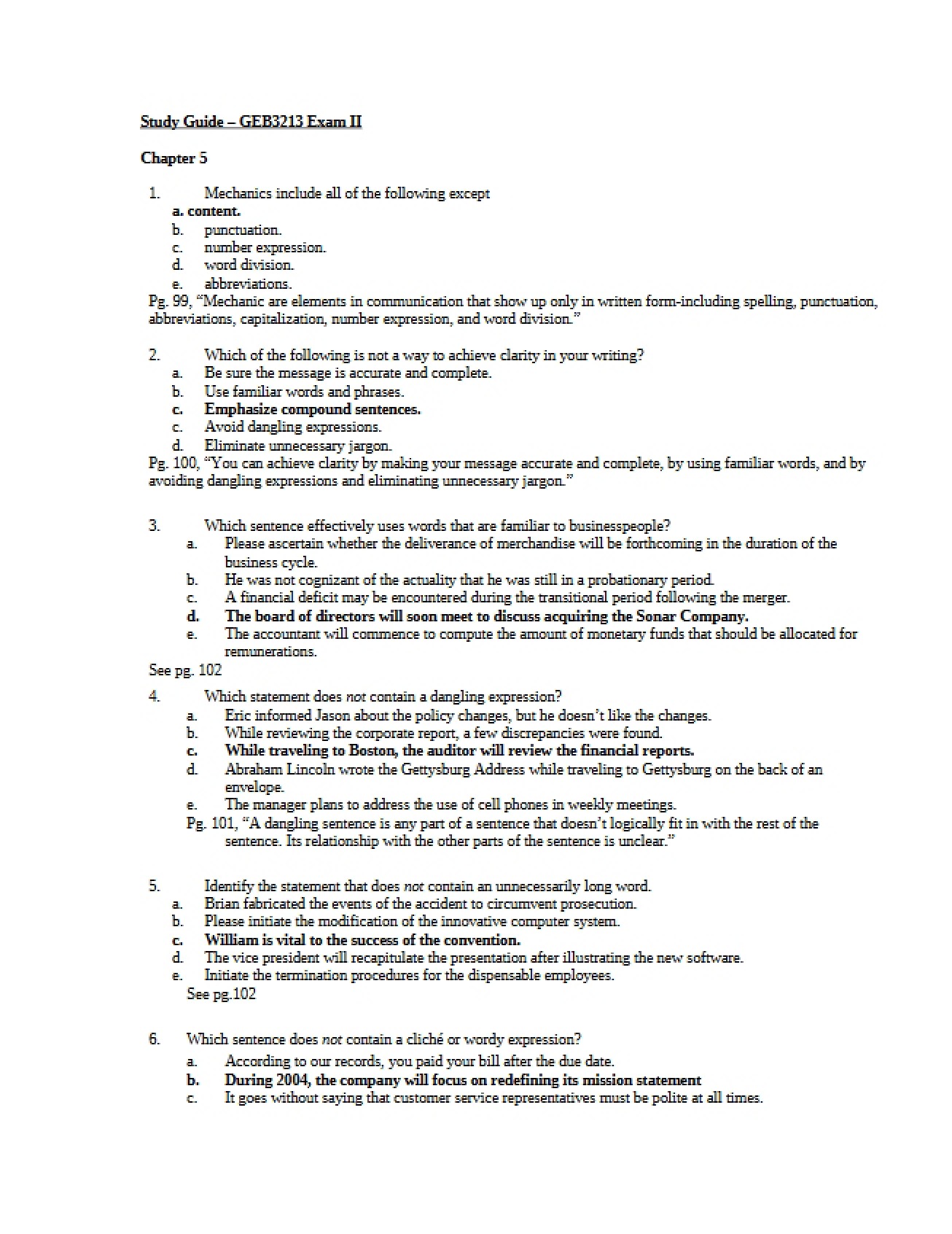 Business Communication Chapter Five Notes