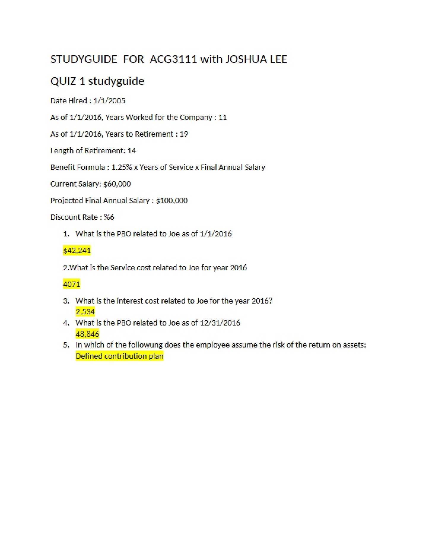 Initial Assessment Quiz