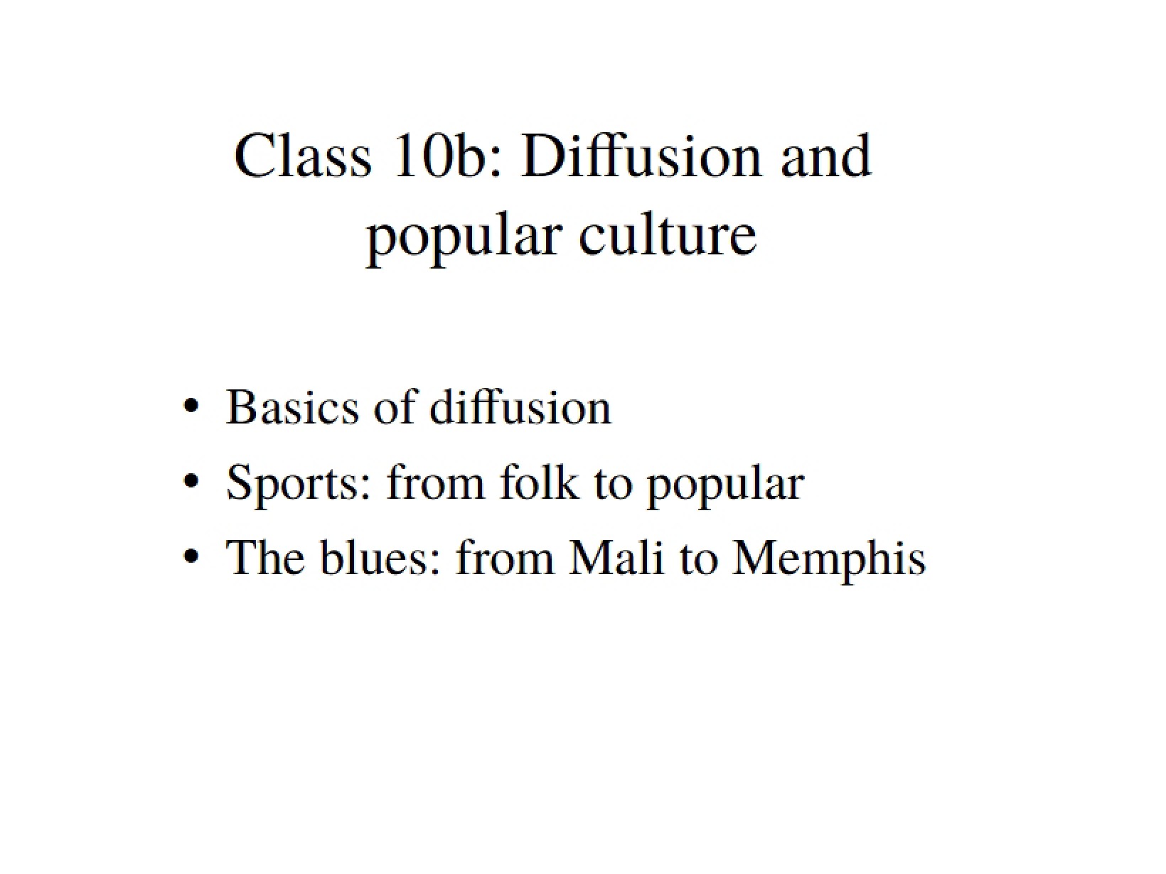 Diffusion and Pop Culture
