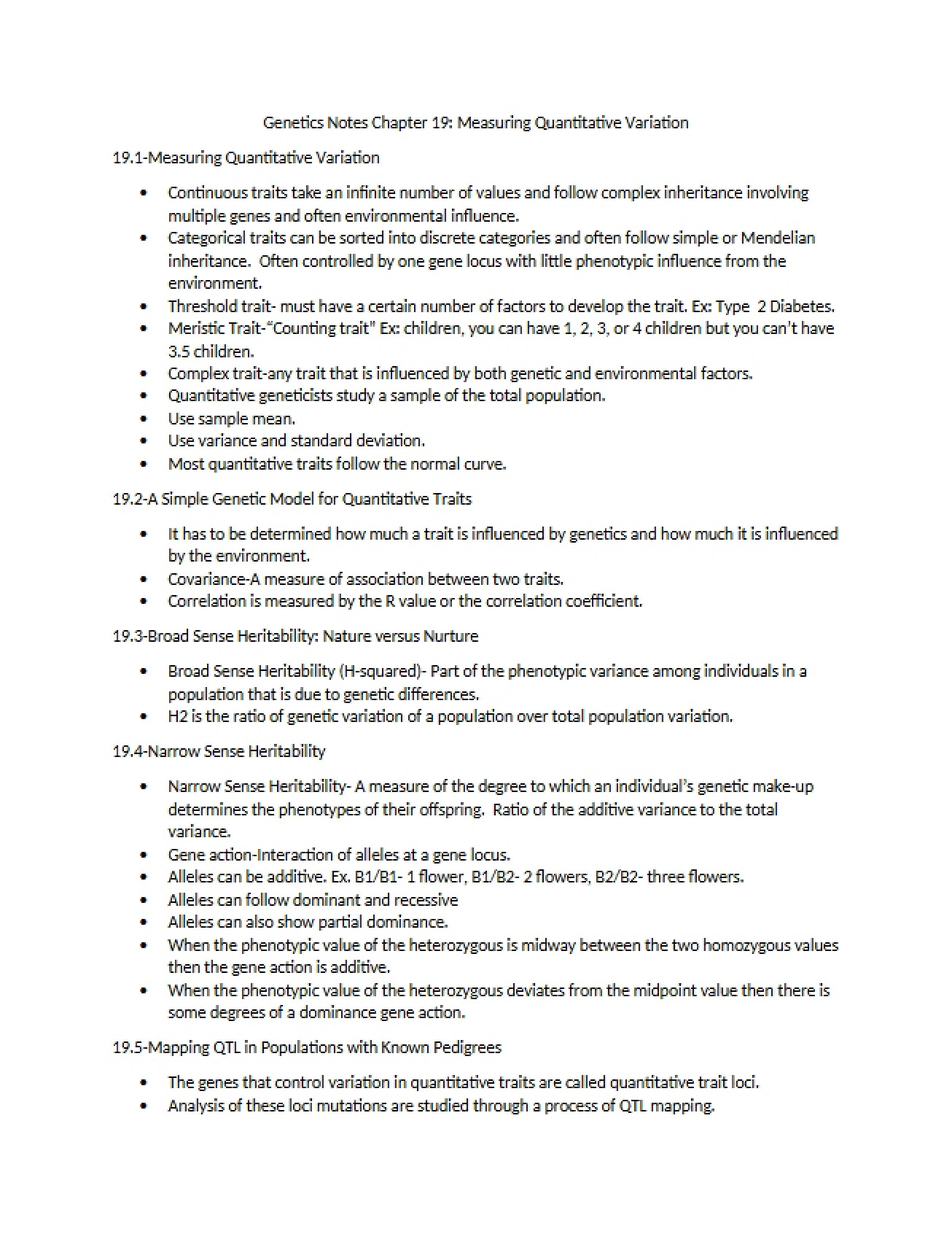 Quantitative Variation Measurement (Ch 19)