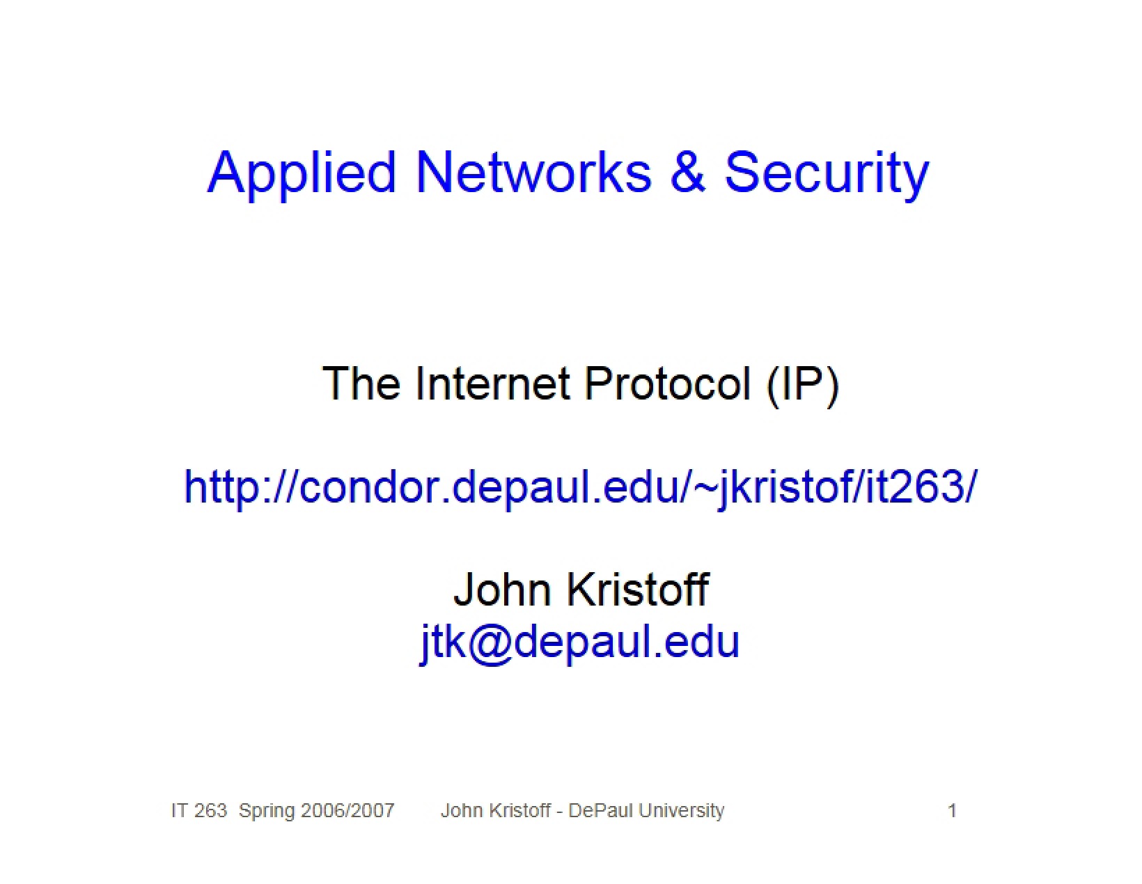 Internet Protocol (IP)