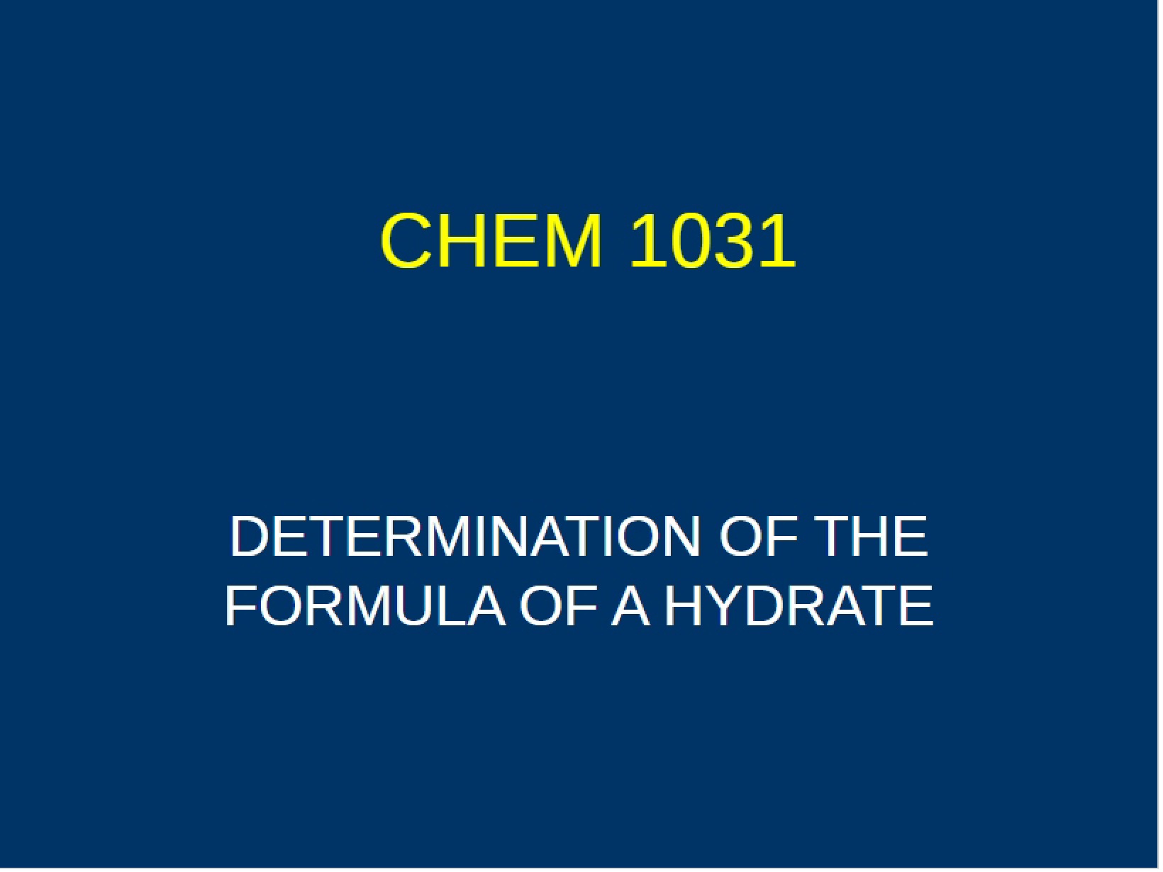 Hydrate Formula Determination Lab