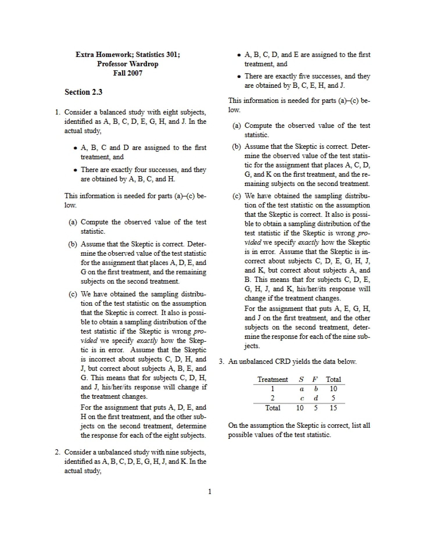 Supplementary Homework Assignment