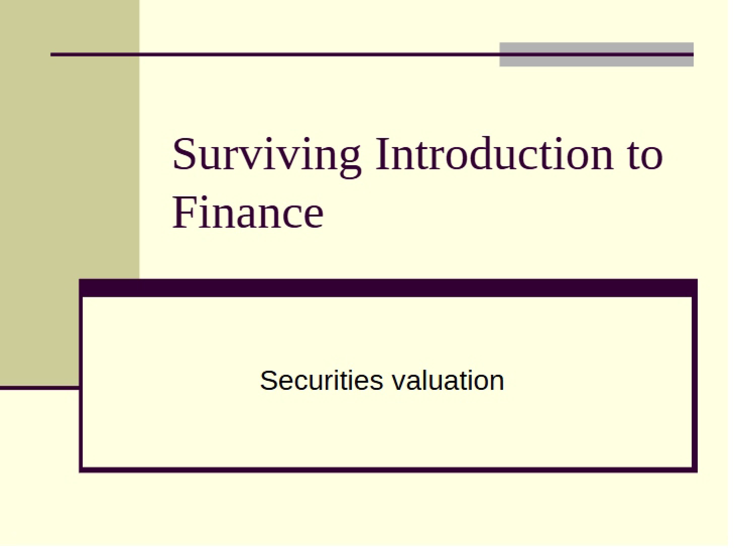 Introduction to Finance Survival Guide - 16 Pages