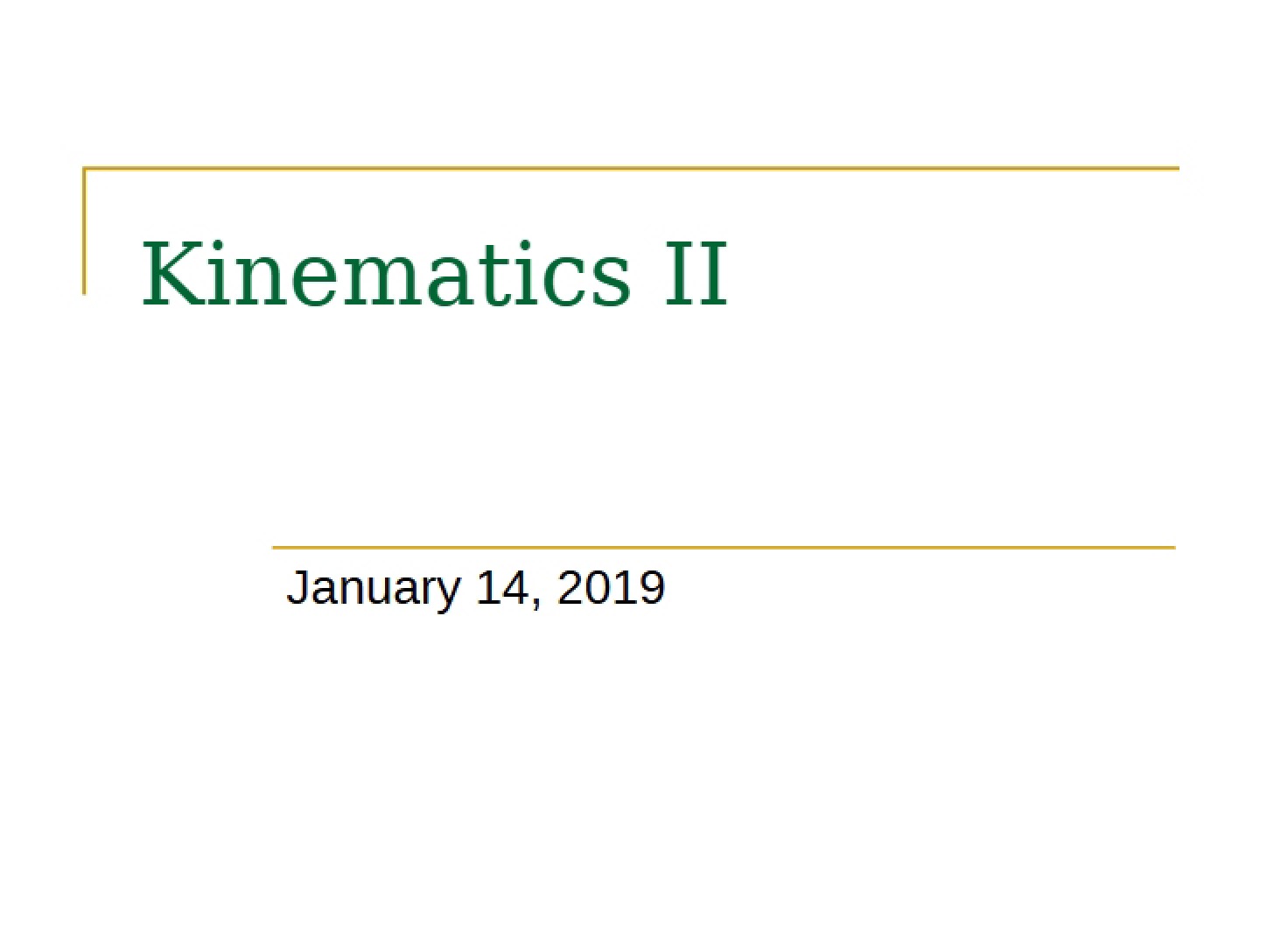 Kinematics II (Set 2)