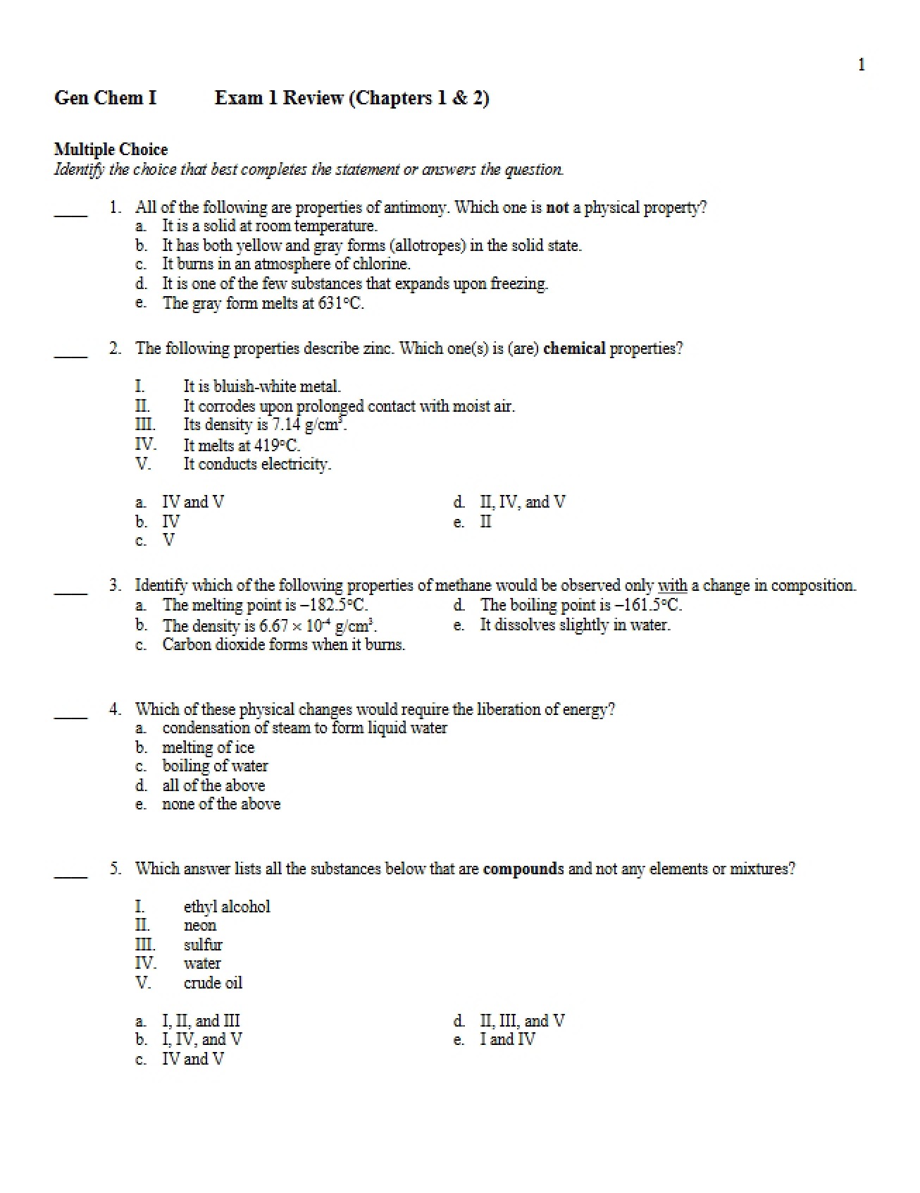 Summer '08 Review Exam 1