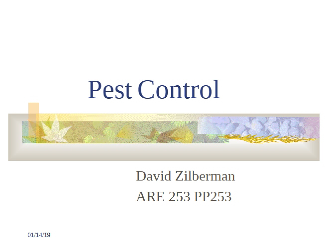 Controlling Pests