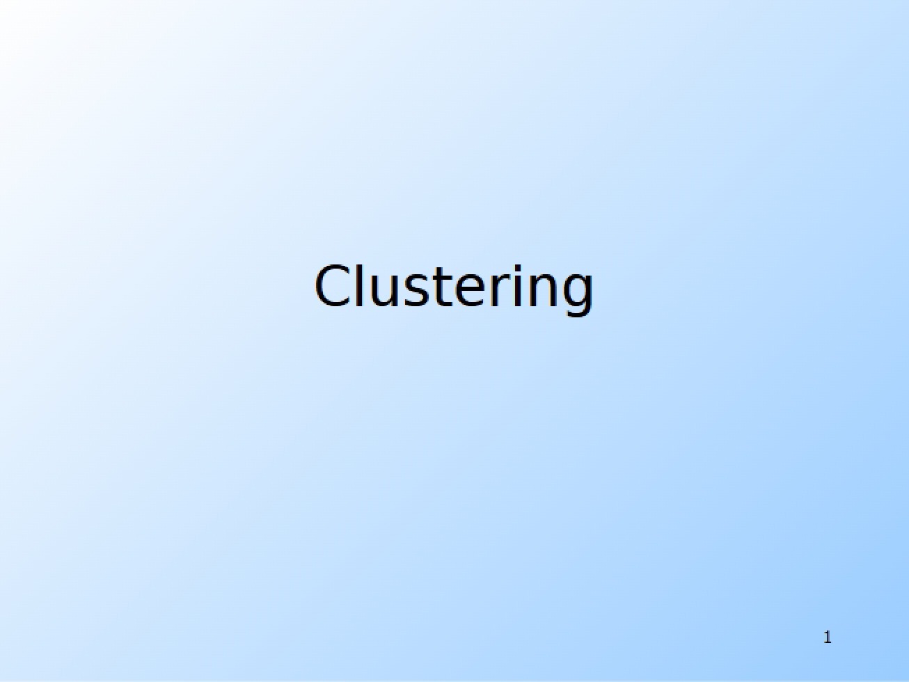 Introduction to Clustering