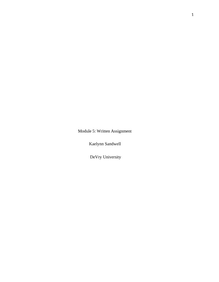 Written Assignment - Module 5
