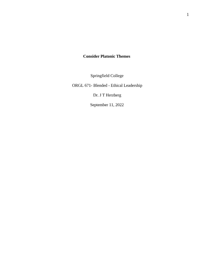 Themes in Platonic Thought