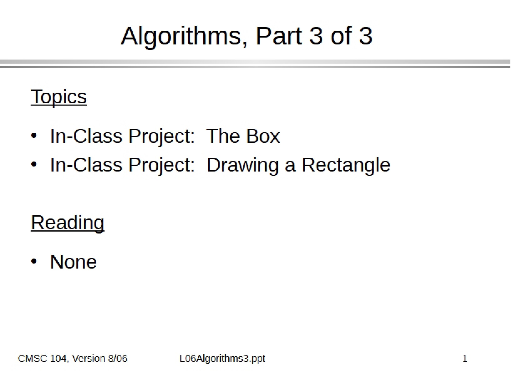 Algorithmic Problem Solving
