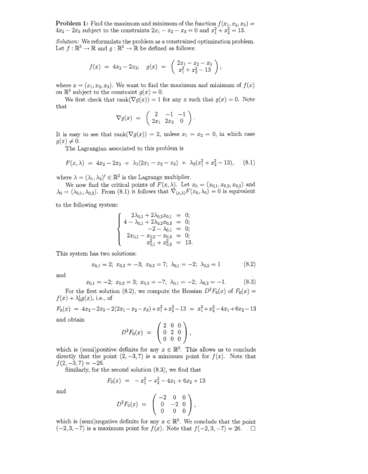 Homework Eleven Solutions