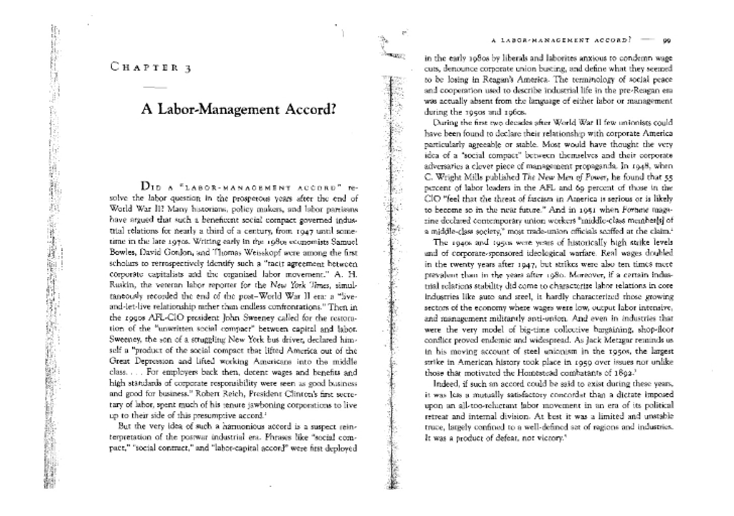 Accord between Labor and Management