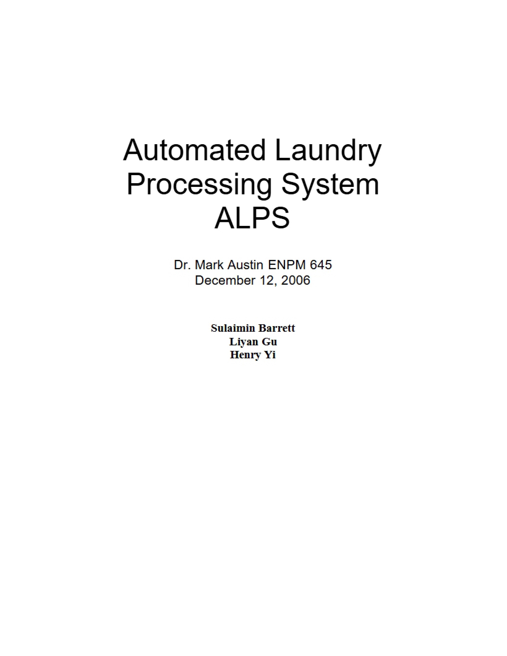 System for Automated Laundry Processing