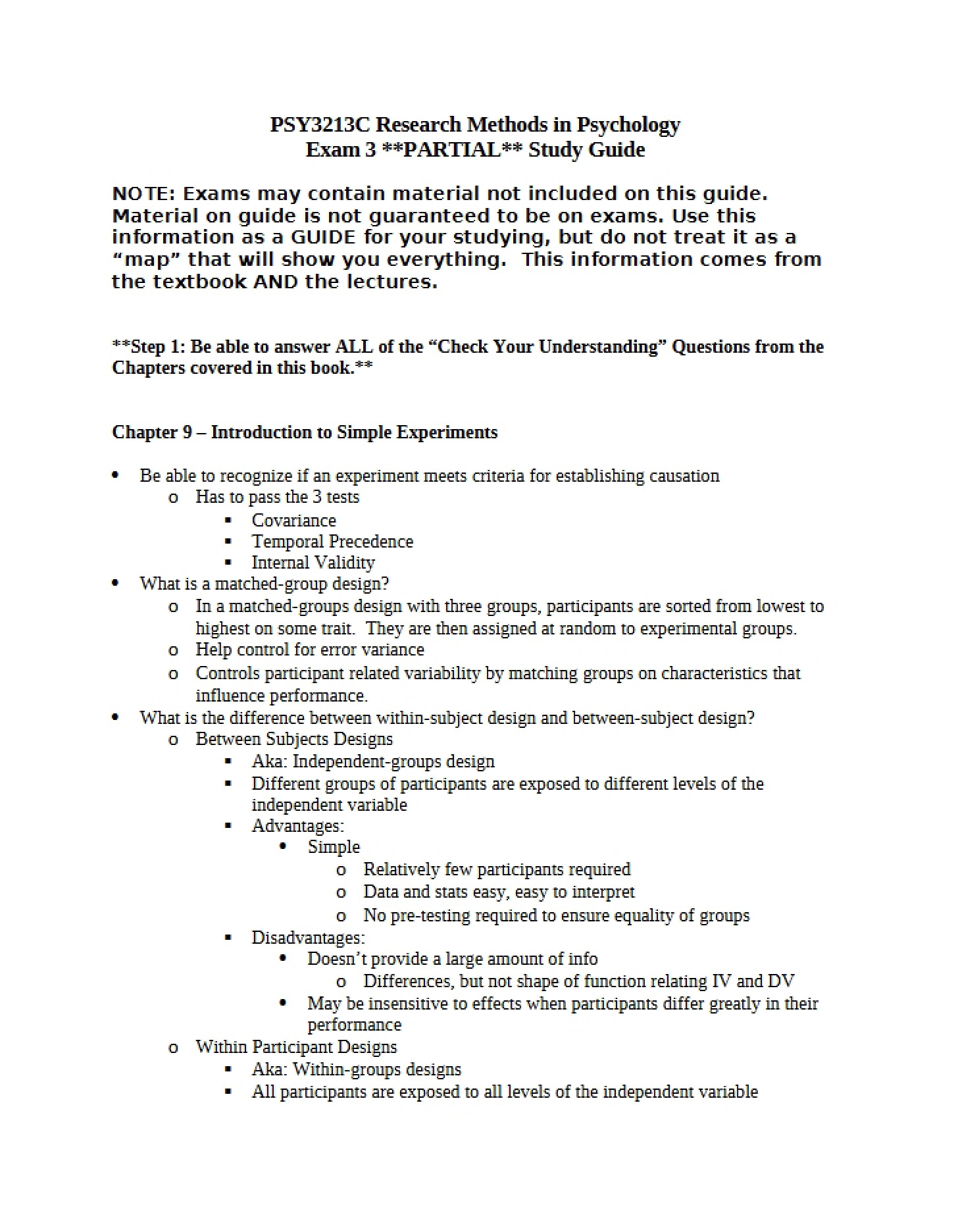 Exam 3 Prep