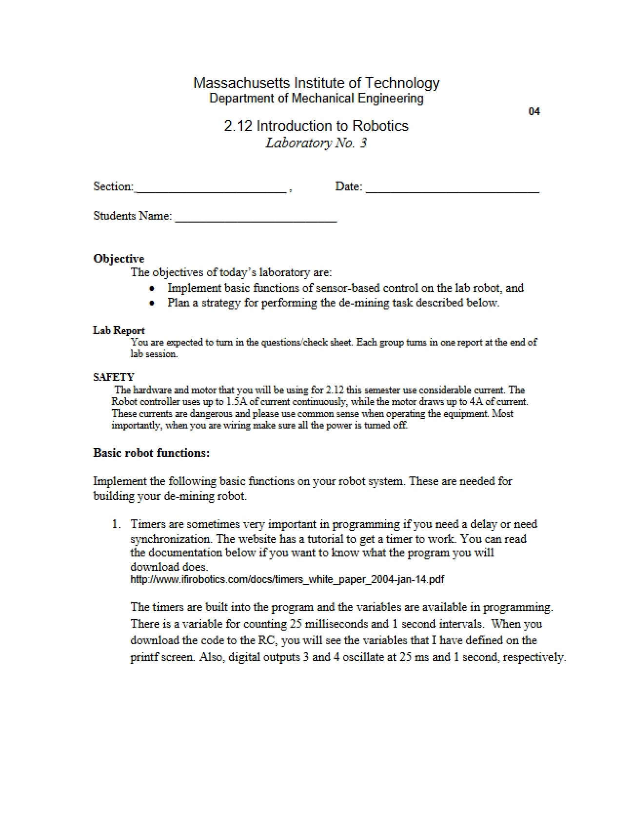 Robotics Study Guide