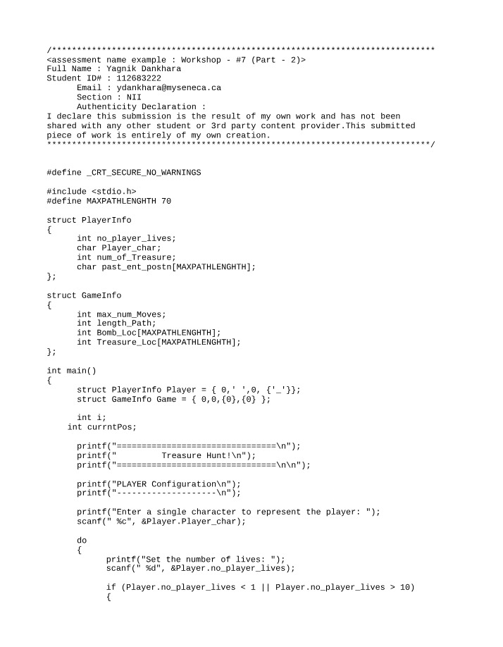 Treasure Hunt Configuration - Symbol, Lives, and Path