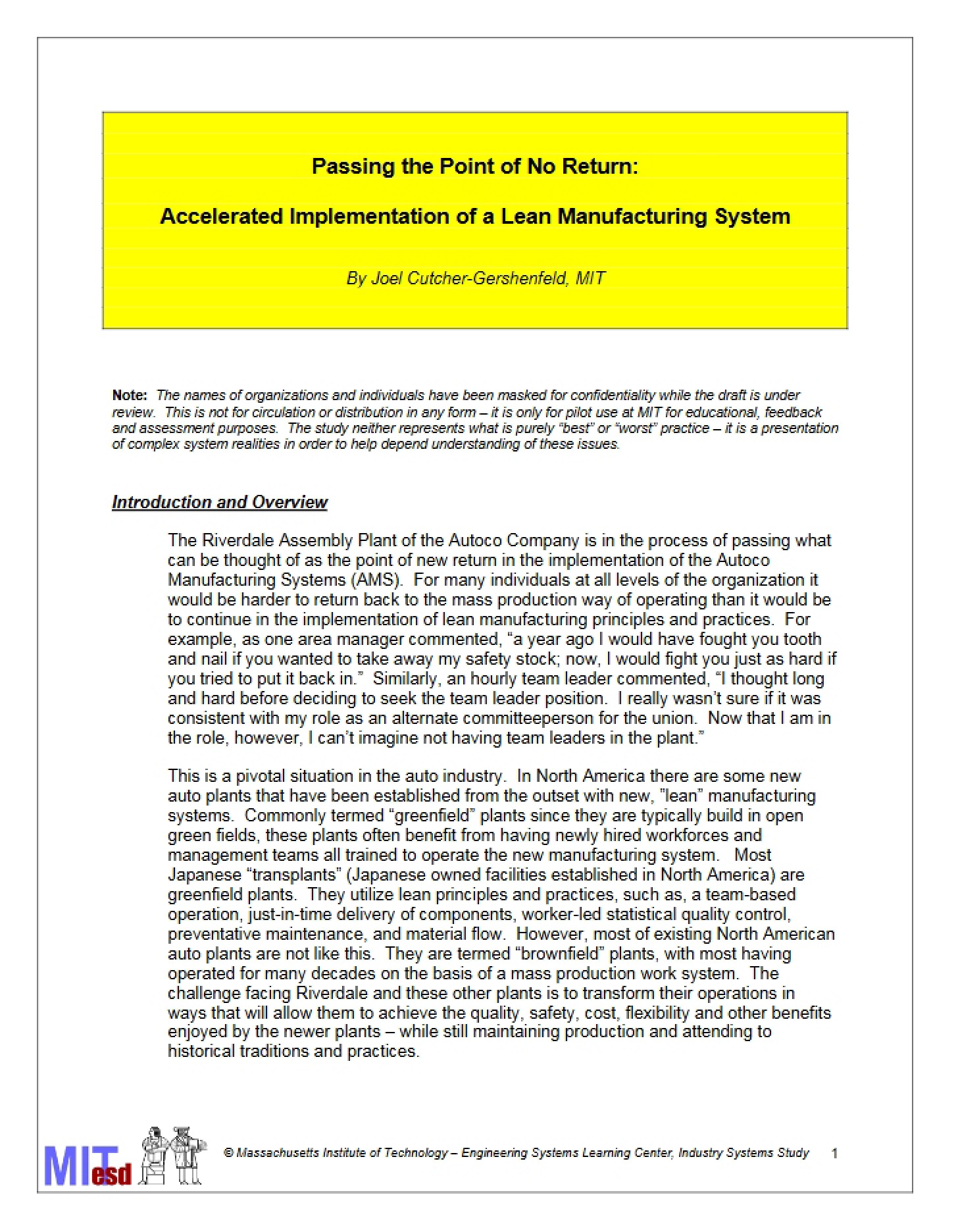 Lean Manufacturing Accelerated Implementation