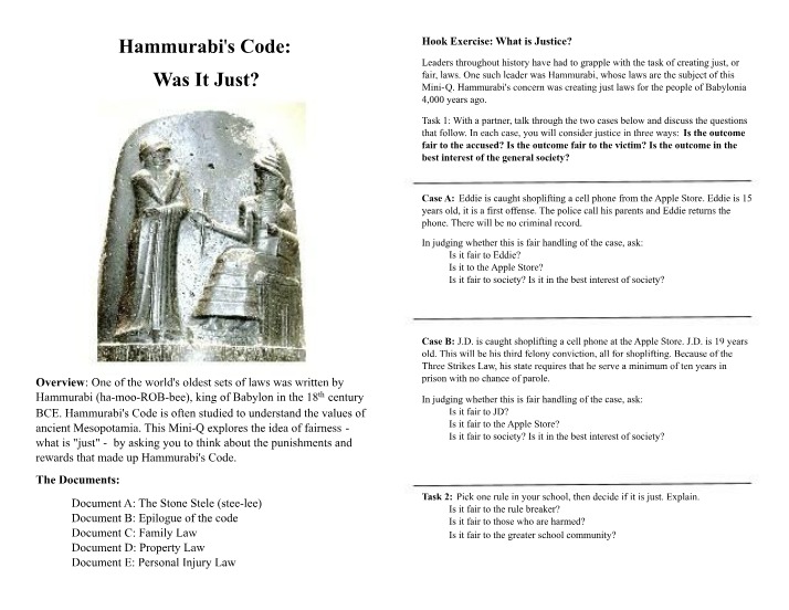 Hammurabi's Code - Justice in Ancient Babylonia